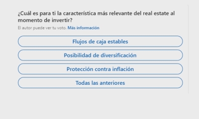¿Cuál es para ti la característica más relevante del real estate al momento de invertir?